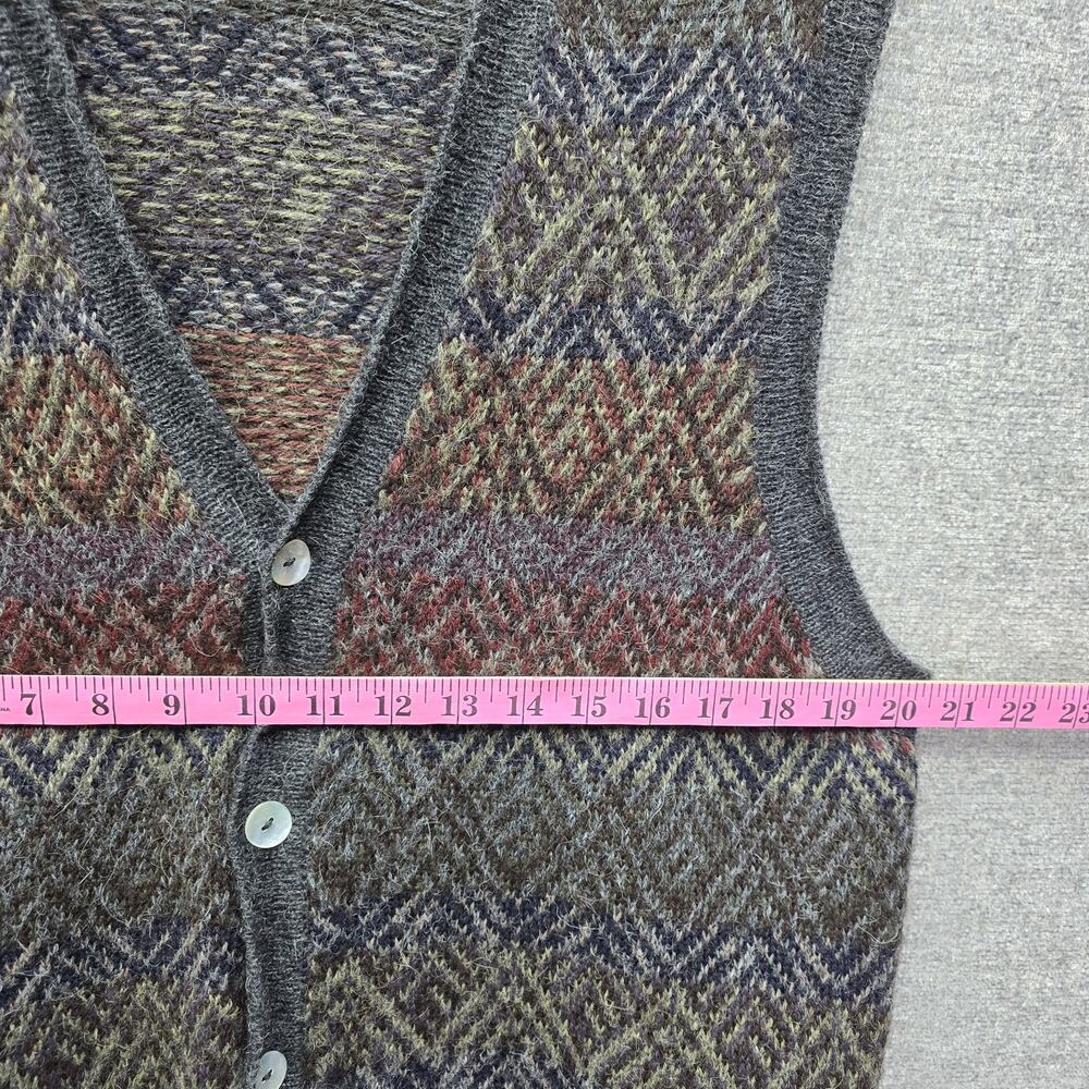 Peruvian Connection Multicolor Wool Knit Button Vest - Picture 4 of 5